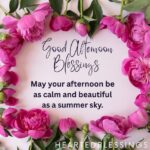 Good Afternoon Blessings with pink peonies and inspirational quote