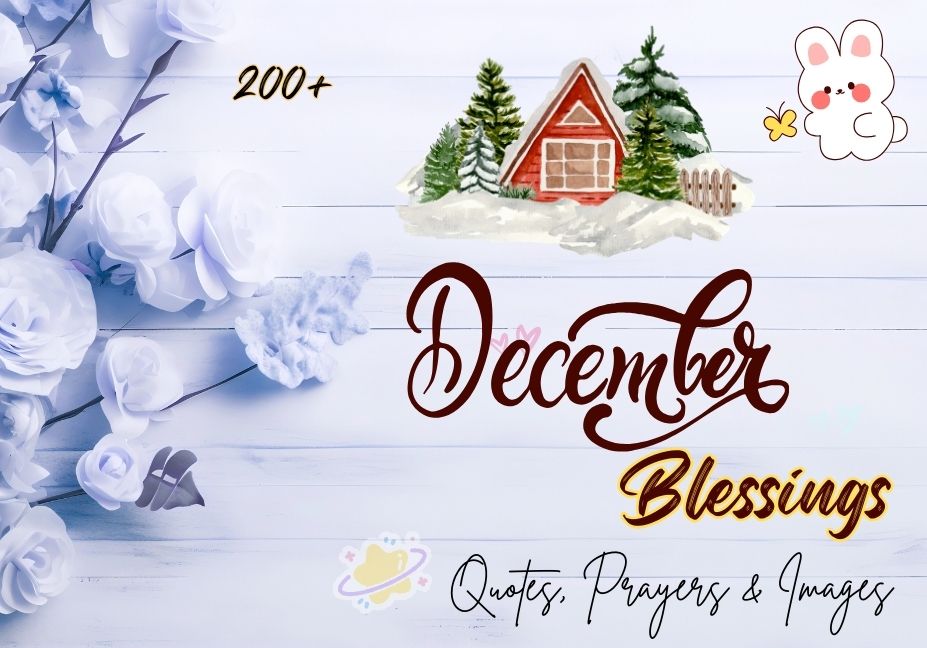 "Illustration of December blessings and prayers bringing peace, joy, and spiritual inspiration for the month"