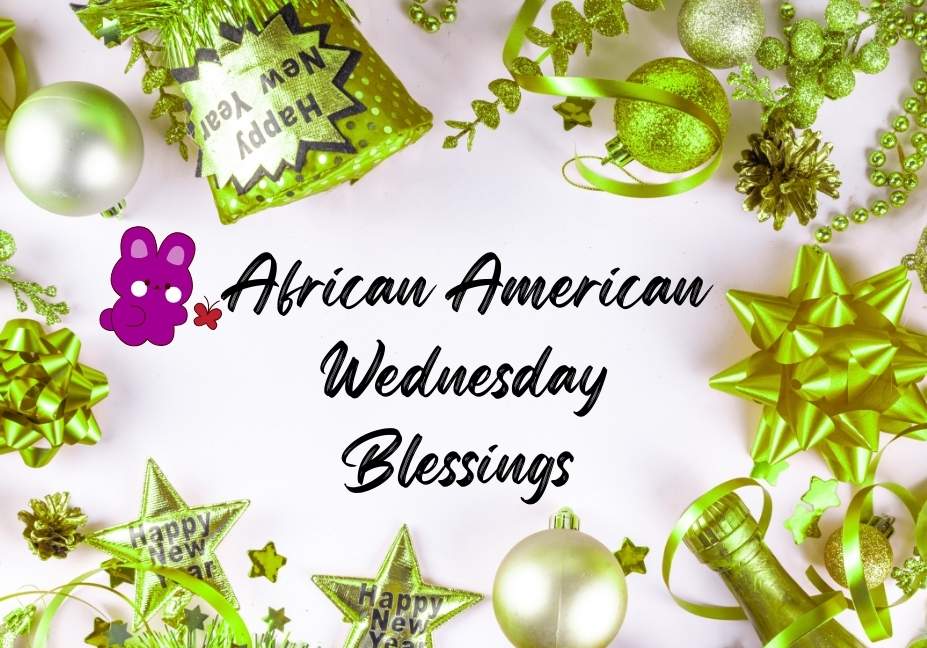 African American Wednesday Blessings with colorful traditional djembe drums featuring geometric patterns